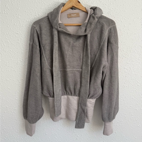 Free People Tops - free people free-est gray slouchy drawstring hoodie XS